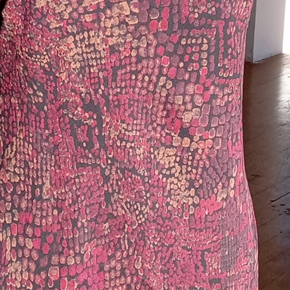 Burgundy and tan Shear two-piece dress set - Picture 8 of 11